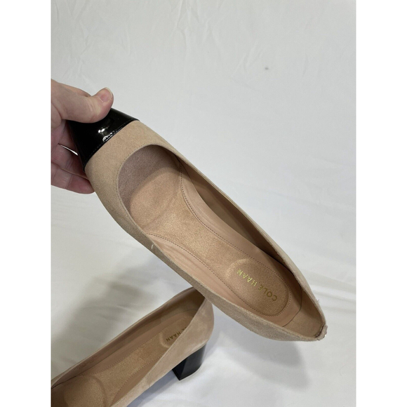 Cole Haan Women's Sz 9B Cap Toe Tan Suede Pumps Mid 2 Inch Heels Grand Shoes - Picture 5 of 11